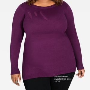 Ashley Stewart distressed sweater